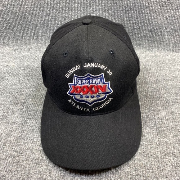 Vintage Super Bowl XXXIV Hat Cap Snap Back Atlanta Georgia Logo 7 2000 Black - Picture 1 of 11